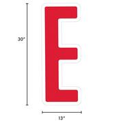 Red Letter (E) Corrugated Plastic Yard Sign, 30in